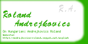 roland andrejkovics business card